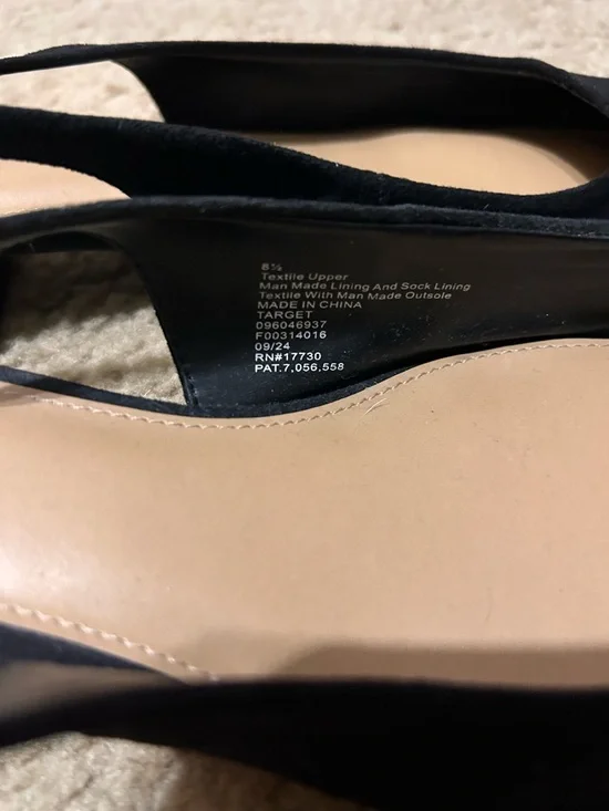 a new day Black Pointed Slingback Flats - Picture 2 of 3